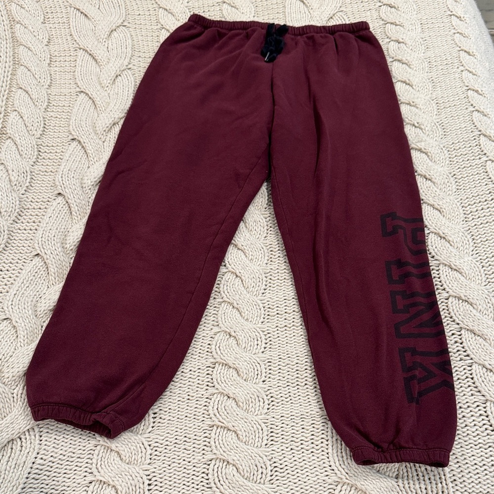 PINK Victoria's Secret Burgundy Sweatpants